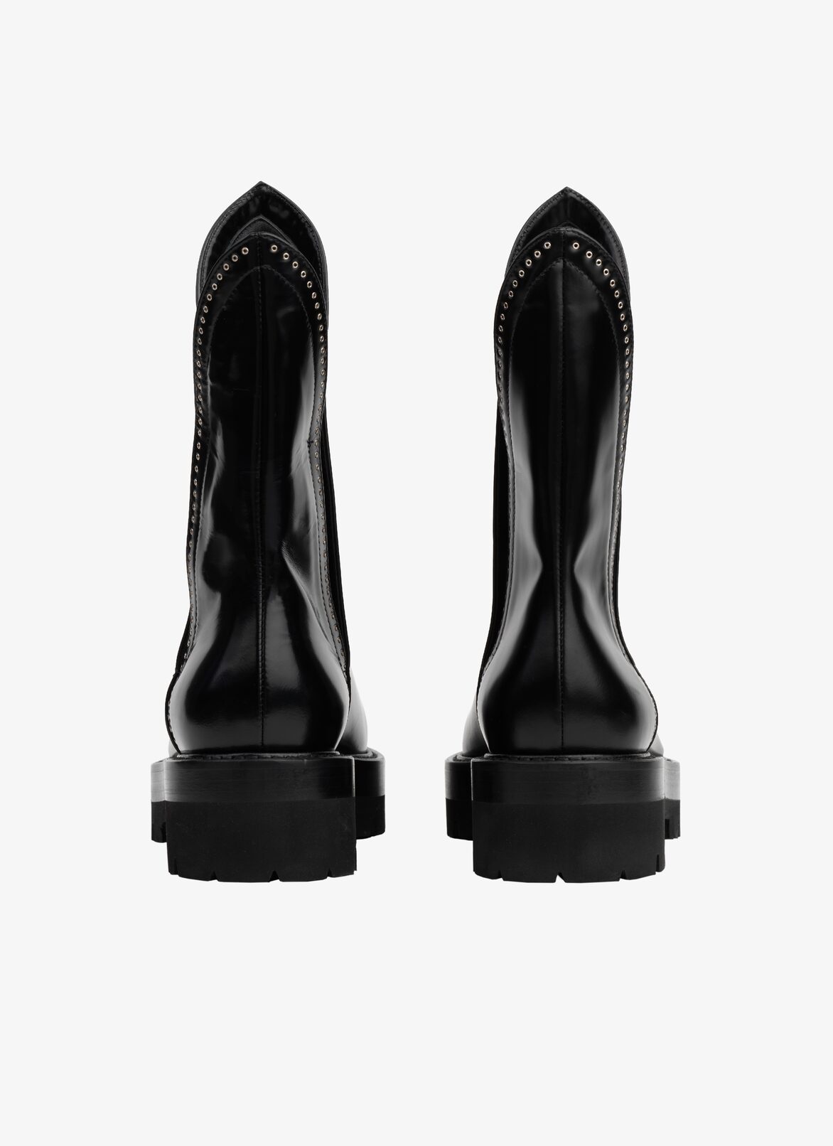 MICRO-EYELET LEATHER ANKLE BOOTS ALAÏA BLACK MICRO-EYELET LEATHER ANKLE BOOTS